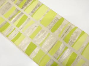 アンティーク　変わり格子模様織り出し袋帯（材料）